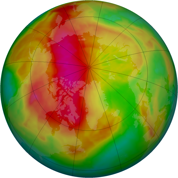 Arctic ozone map for 25 March 2015